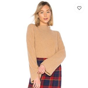 Ribbed bell sleeve sweater in sugar